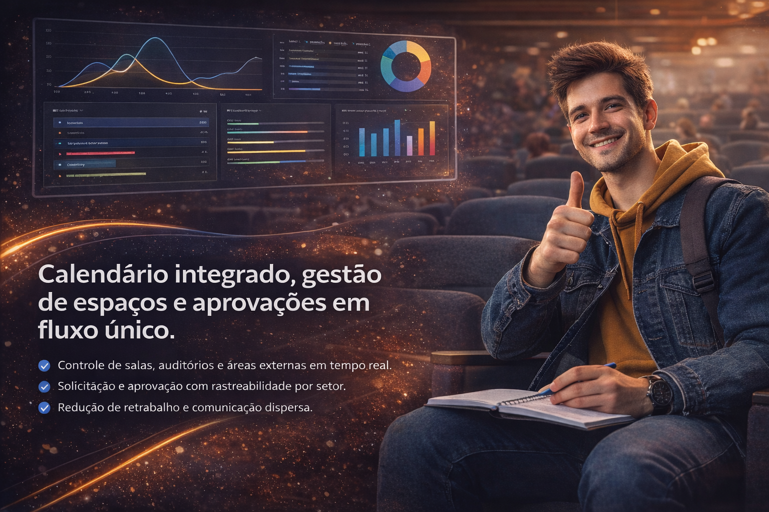 Calendário integrado e gestão de espaços agendados
