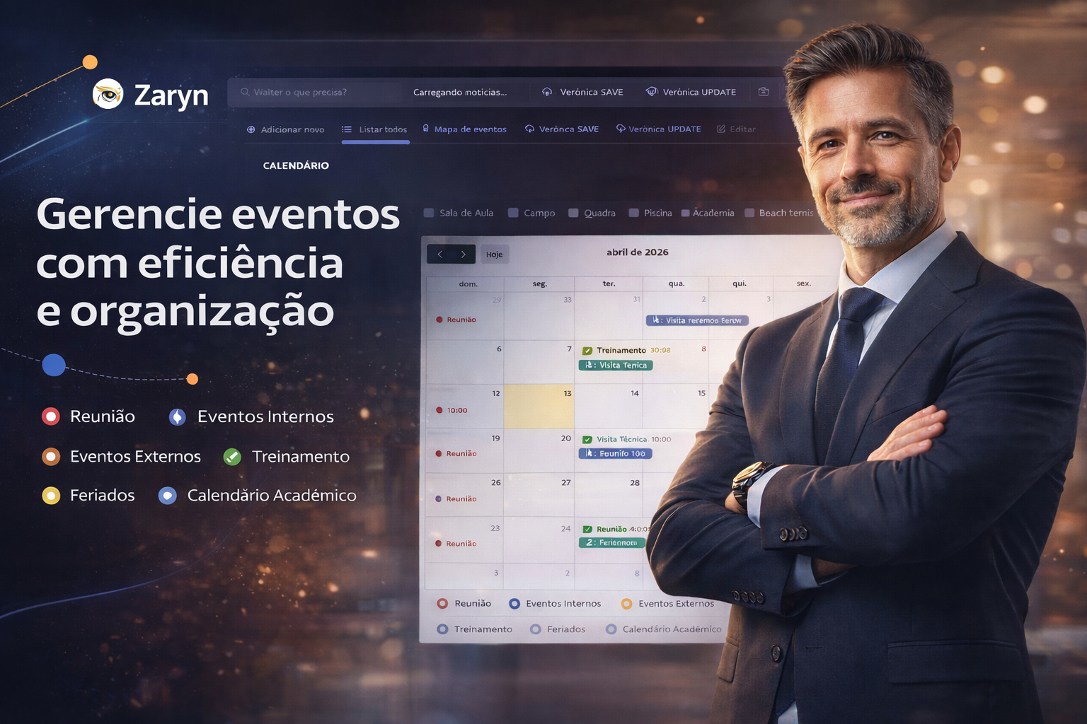 Gerencie eventos com eficiência e organização