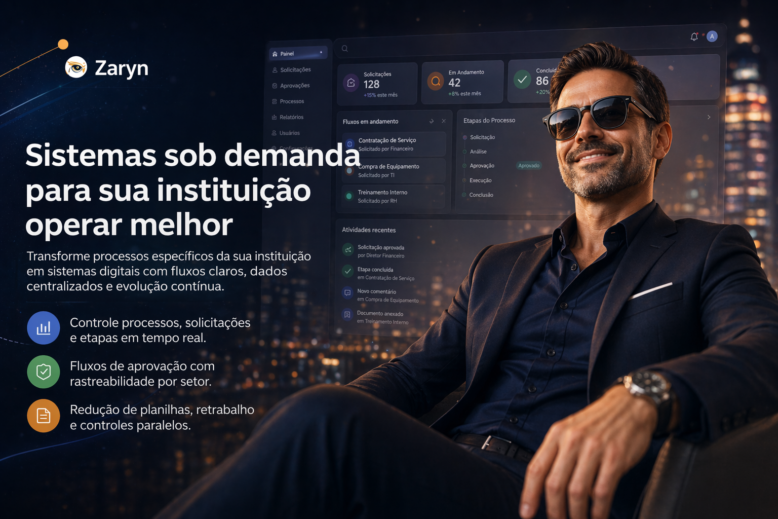 Sistema sob demanda para transformar processos institucionais em eficiência real